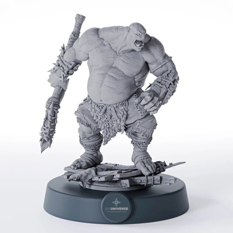 Ogre King dnd Miniature Mini Premium 3D Imprimé Fantasy Tabletop Miniatures 28mm 32mm à 200mm image 8