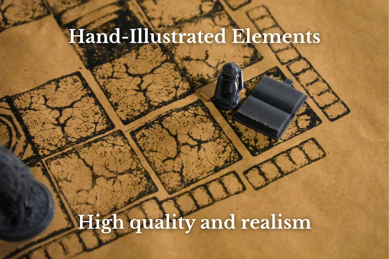 RPG-Kartenstempelset + Tinte – 25 Fantasy-Symbole für D&D, Pathfinder, Tabletop-Rollenspiele, Dungeon-Kartenerstellung, Spielleiter-Werkzeug, Miniaturenzubehör Bild 9