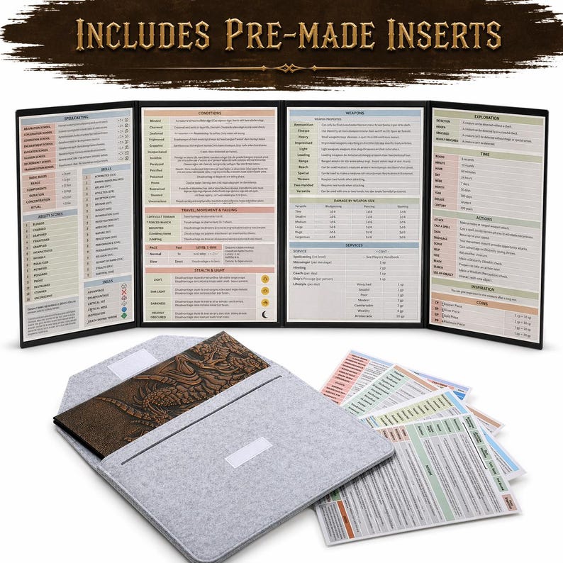 Dungeon Master Screen 5e – Foldable DM Screen With Custom Inserts | Dnd ...