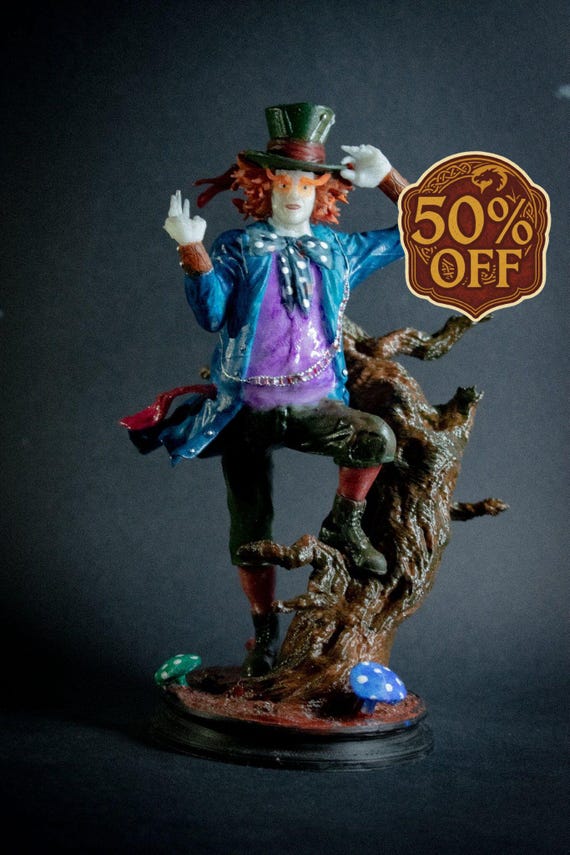 未開封　Alice in Wonderland Mad Hatter フィギュア Alice in Wonderland Mad Hatter Figure – 3D Printed