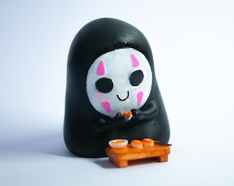 Kaonashi no face figurine en résine imprimée en 3D / Studio ghibli Spirited Away / Kit modèle / Totoro anime kawai mignon