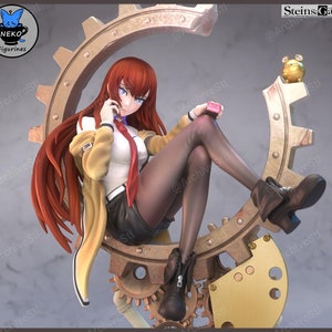 牧瀬紅莉栖 シュタインズ・ゲート コレクタブル 3D レジン フィギュア / シュタインズ・ゲート / ペイントまたはディスプレイ用モデルキット / 猫フィギュアデザイン