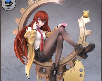 Figurine de collection en résine 3D Makise Kurisu Steins Gate / Steins Gate / kit de modèle à peindre ou à exposer / conçu par Neko figurines