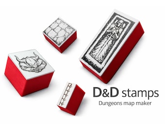 RPG Map Stamps Set – 30 Dungeon Symbols with Ink | D&D Compatible | Tabletop RPG Dungeon Tool | Dragon Mini 5e #2 Create RPG Maps In Minutes