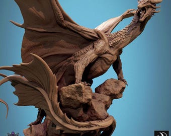 Ancient Copper Dragon Premium dnd Miniature Mini Figure Figurine Statue | Resin 3D Printed