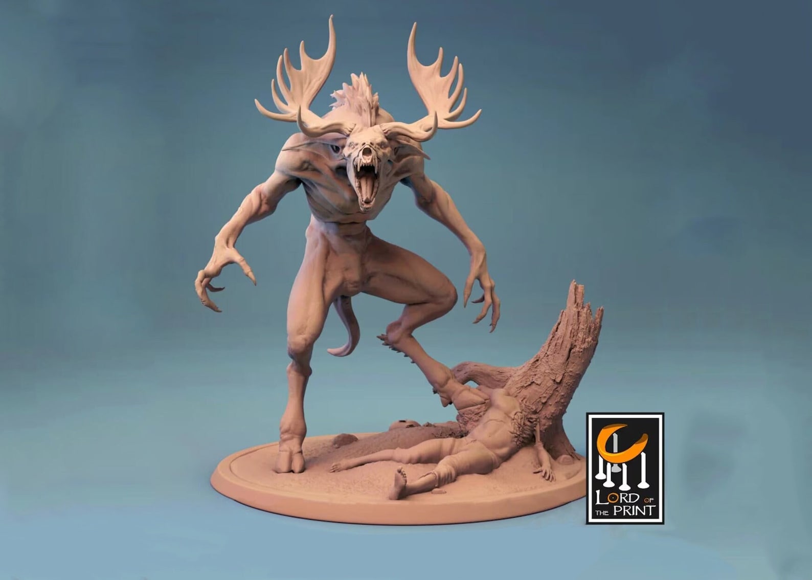 Wendigo Beast Monster Miniature – Dnd 28mm 32mm Tabletop RPG Figurine ...