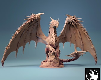 Ancient Red Dragon v2 Premium Miniature – DnD 28mm 32mm Tabletop RPG Figurine | 3D Printed Resin Unpainted | Premium Fantasy dnd Miniature
