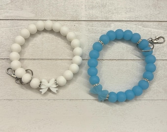 silicone beaded wristlet, silicone bead key chain, beaded keychain, silicone keychain, wristlet keychain, silicone wristlet