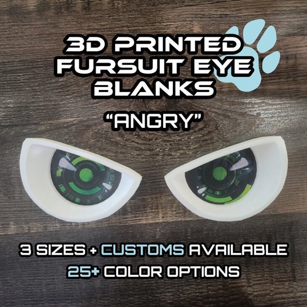 3D Printed Angry Toony Fursuit Follow-Me Eye Blanks