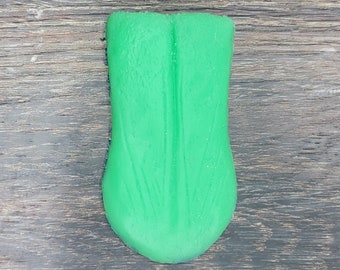 Lengua de silicona verde plana - LISTA PARA ENVIAR