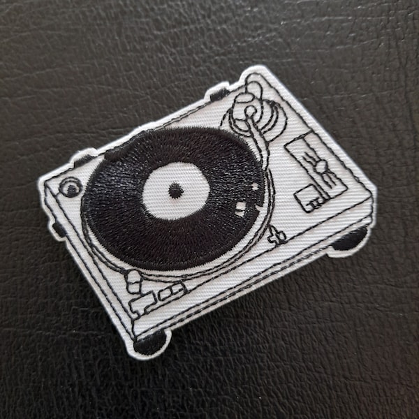 Patch brodé pour platine DJ - fer à repasser Rock Star Meme - Patch pour amateurs de vinyle vintage disques LP des années 60, 70, 80, 90, humour noir