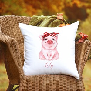 Personalised pig cushion | Personalised piglet cushion | pig gift | cushion | throw | pig | gift for her | mum | birthday | friend | farm