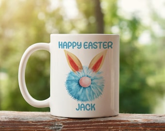 Personalised Easter Mug, Childrens Personalised Easter Gift, Easter Gift For Boys, Easter Bunny Cup, Personalised Rabbit Gift, Easter Cup