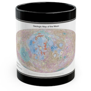 Lunar Map Ceramic Mug - High-Resolution Geological Design 11 oz