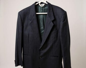 Yves Saint Laurent YSL Navy Blue Men's Sport Coat Blazer | Vintage