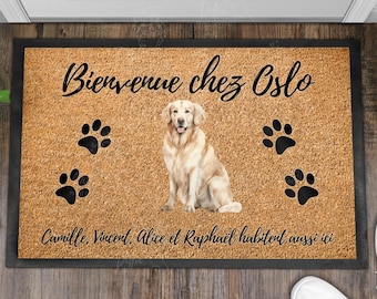Personalized Dog Doormat and Paws Humor, Welcome Entrance Mat, Cute Full Foot Dog Choice