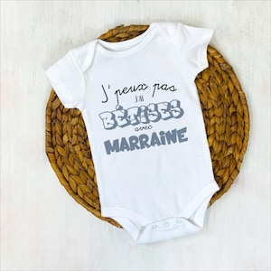 Body Bébé J'peux pas j'ai Bêtises avec Marraine style Street Art Cadeau unique Humour Baptême