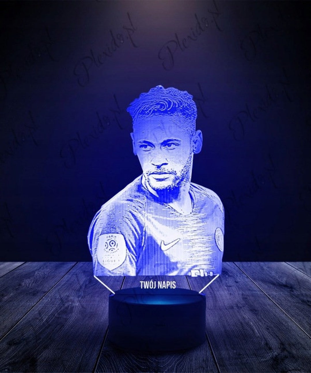 3D RGB Lamp on the Desk Statue Led Neymar PSG Emblem Gift for Etsy