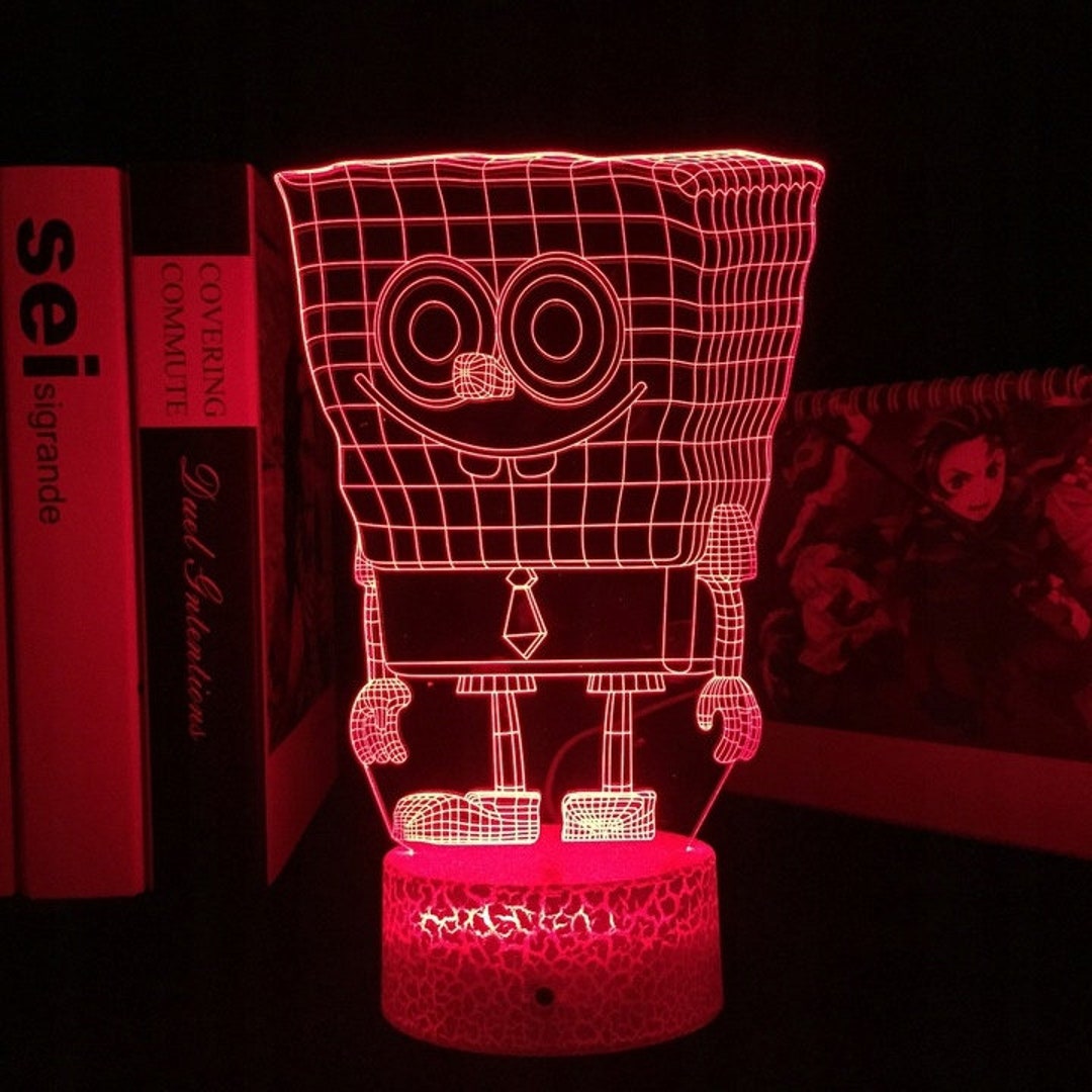 3D RGB Spongebob Night Light LED Light Kids Light Gift Etsy