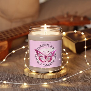 Hoop Kaars Borstkanker Vechter Cadeau Kanker Bewustzijn Soja Wax Kaars Kanker Aanmoediging Cadeau voor Cadeaumand Toevoeging voor opbeurend