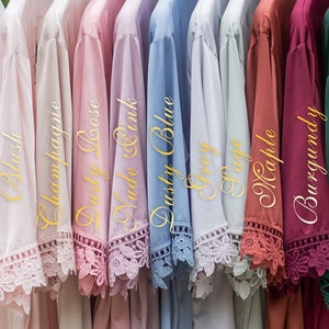 Bridesmaid Robes: The Perfect Bridal Party Thank You Gift///Bridal Party Robes, Silk Robes for Wedding, Gift for Her