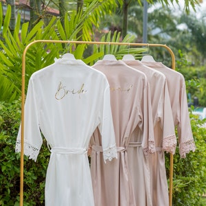 Bridesmaid Proposal: Bridal Robes and Personalized Gifts for Her///Bridal Party Robes, Silk Robes for Wedding, Gift for Her
