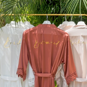 Bridesmaid Robes: A Touch of Luxury for Her Bridal Party ///Bridal Party Robes, Silk Robes for Wedding, Gift for Her