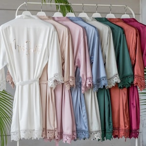 Bridesmaid Robes and Personalized Presents: Cherishing Her Special Day///Bridal Party Robes, Silk Robes for Wedding, Gift for Her