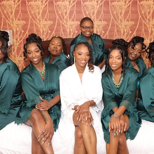 Silky Satin Bridal Robes, Bride and Bridesmaids Matching Set Wedding Gifts for Bridesmaids