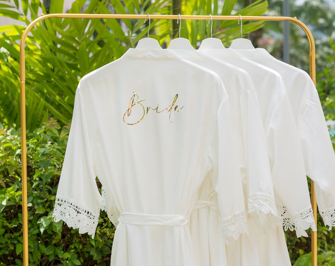 Unveiling Joy: Bridesmaid Robes and Personalized Presents for Her ///Bridal Party Robes, Silk Robes for Wedding, Gift for Her