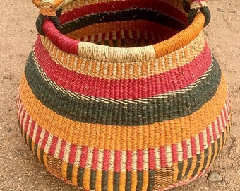 Bolga Pot basket,Large basket, round basket,African Market basket, Bolgatanga...