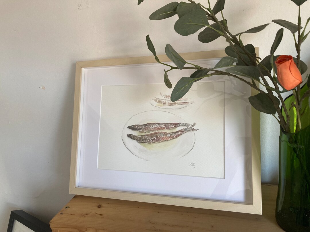 ANCHOVIES Illustration in Watercolor Cover for the Book Etsy