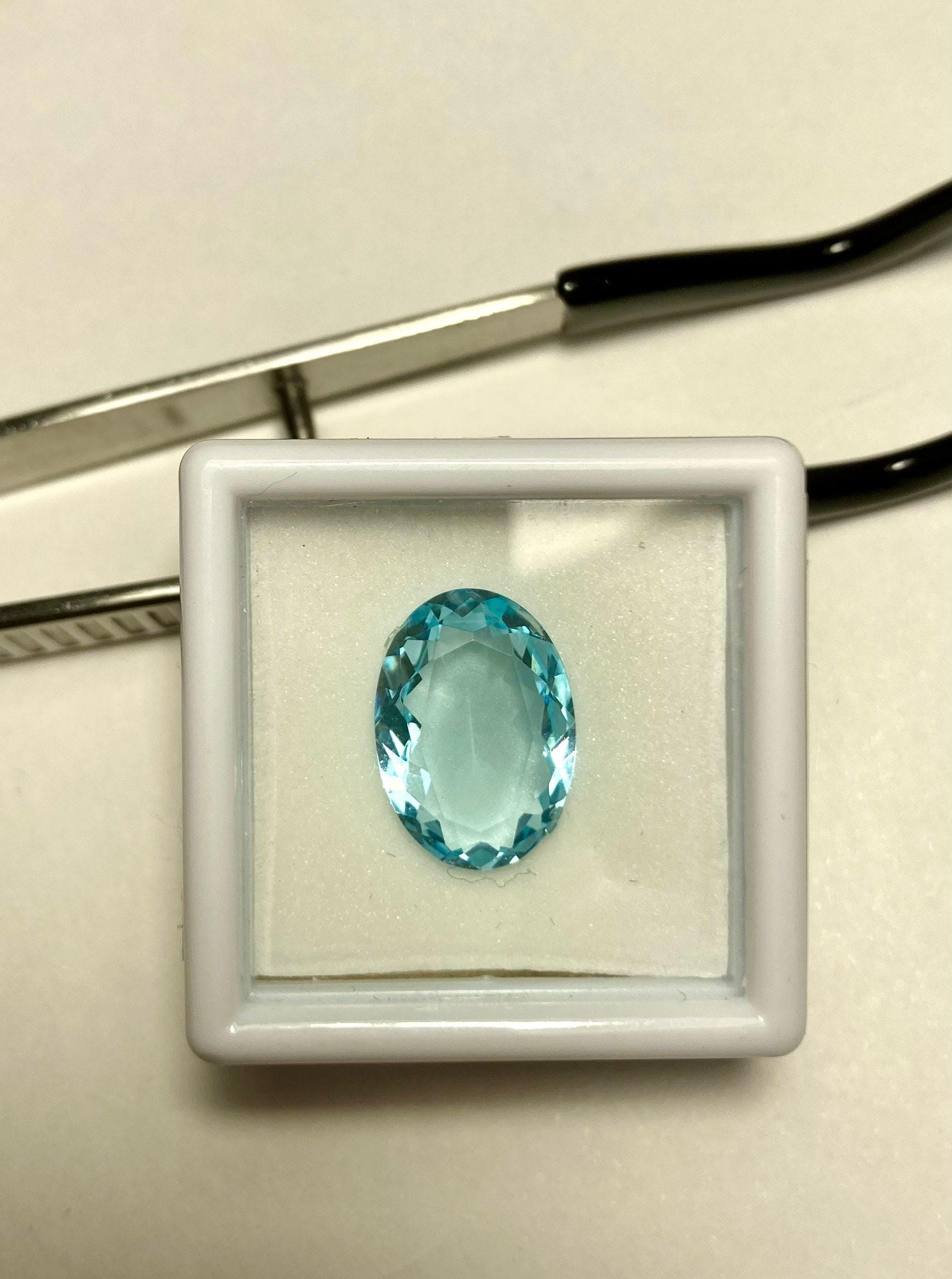 アクアマリンブルー 14 x 10 mm オーバル型 6カラット 模造宝石 