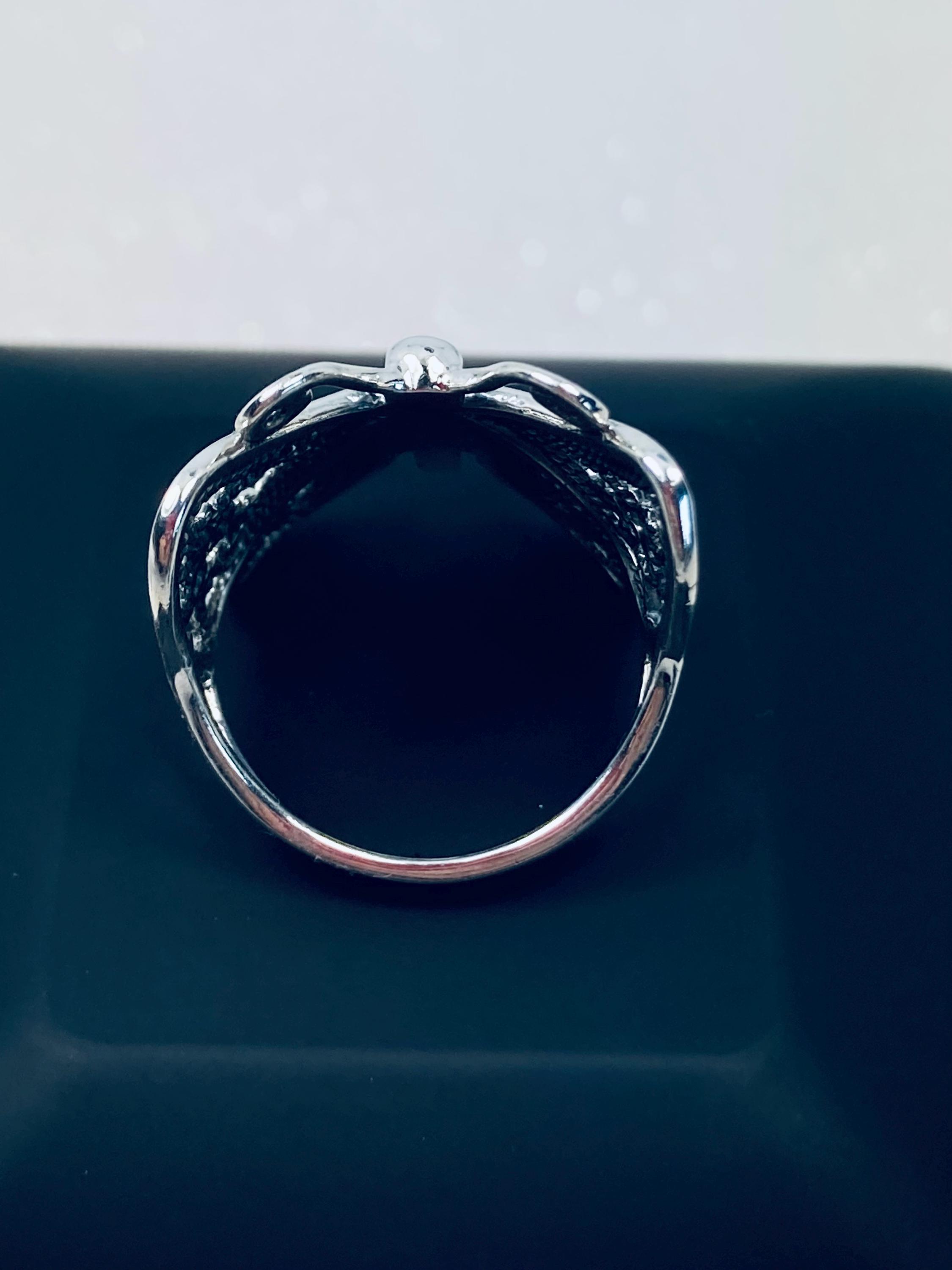 Bague Papillon Filigrane Argent Sterling 925 Taille 7 - Pierres Zirconium - Fabriquée En Italie