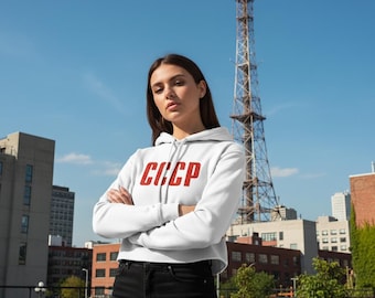 Moletom com capuz CCCP feminino – Estilo retrô icônico da URSS e máximo conforto