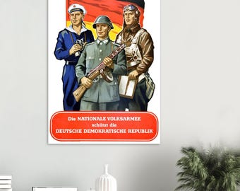 国家人民軍が東ドイツを守る | 東ドイツポスター 1950年代復刻版