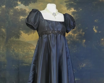 Regency Taffeta Day Dress Jane Austen 1815-1825 Custom made Historical Gown