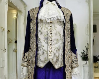 Purple Velvet Men&#39;s 18th Century Costume: Rococo Masquerade Suit