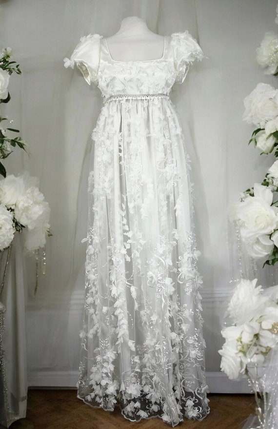 Made to Order Daphne Bridgerton Inspired White Lace Regency Dress Wedding Historical Size Small Etsy Canada