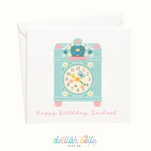 Personalized Polly Pocket Birthday Card: 90s Nostalgia Clock Design