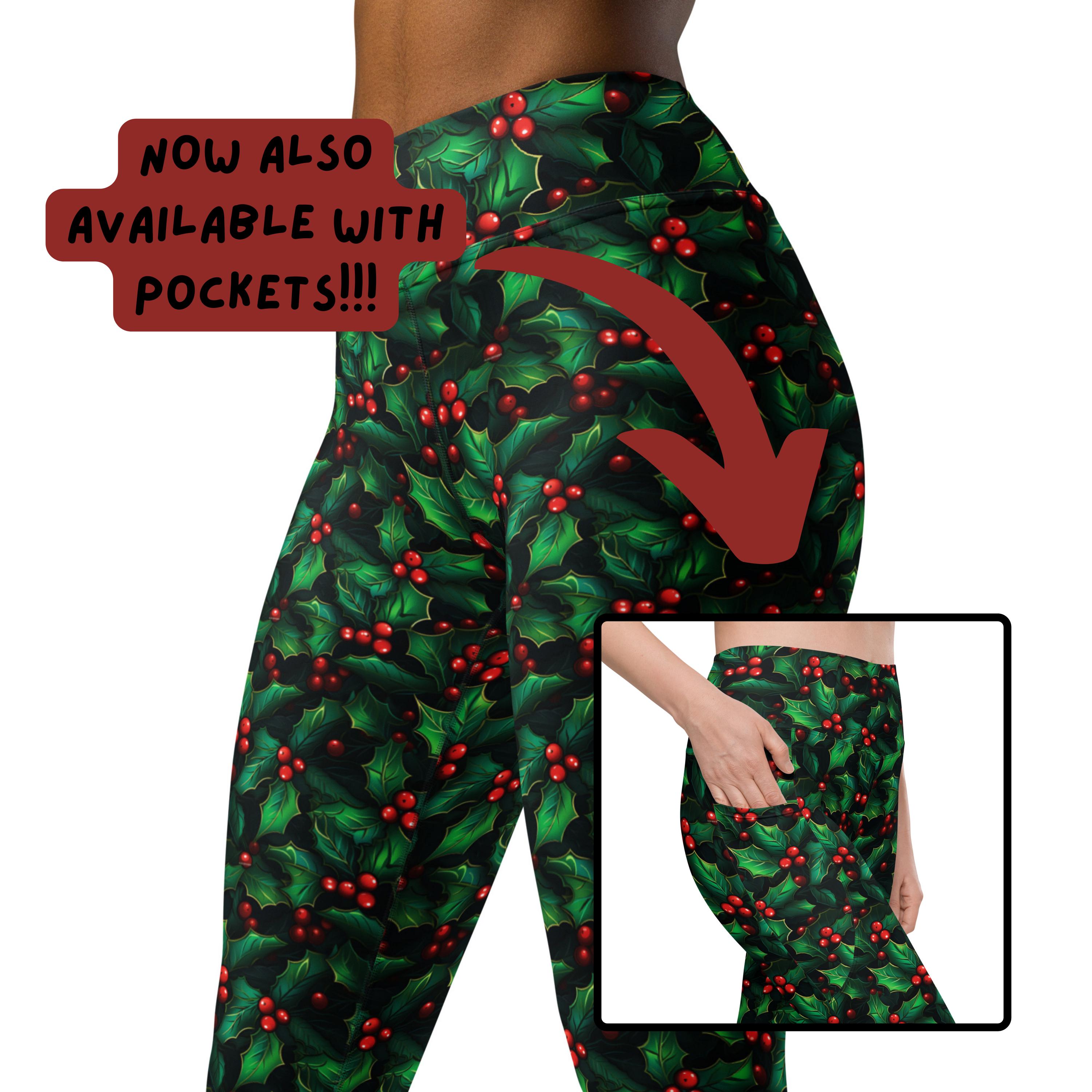 Generisch 2025 - Legging d'entraînement pour femme, imprimé de Noël, pantalon bloc de couleurs