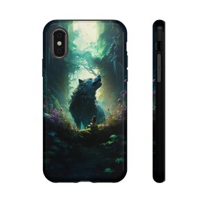 White wolf Howling Phone case, Girl with wolf cover- iPhone 15, 14, 13,12, 11, Plus, Mini, X, Samsung Galaxy S24, S23, S22, S21, S20, S10