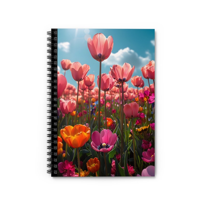 Tulip Spiral Notebook Ruled Line, Spring Flower Journal, Beautiful ...
