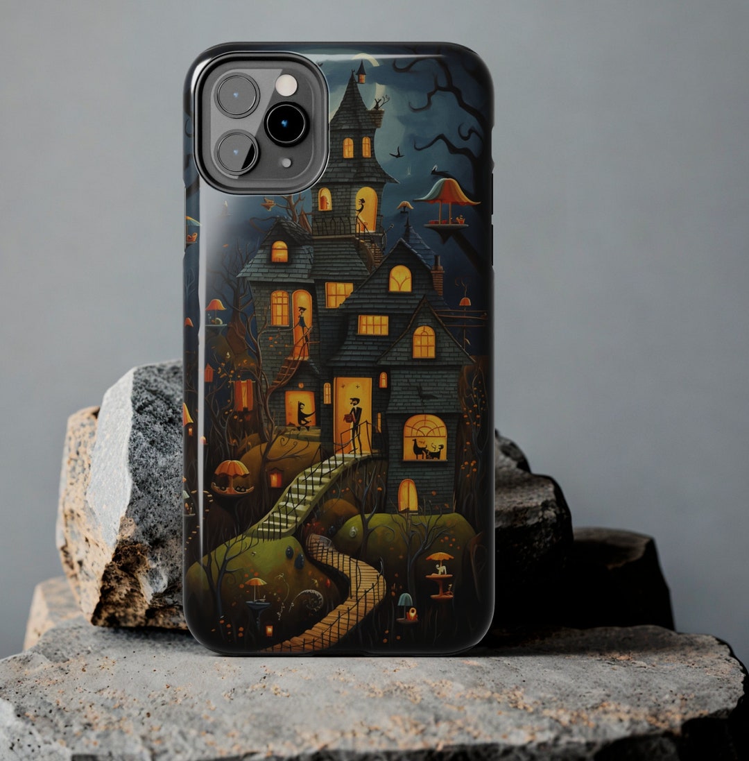 Spooky Haunted House Halloween Iphone Case Fits Iphones 1114 Etsy