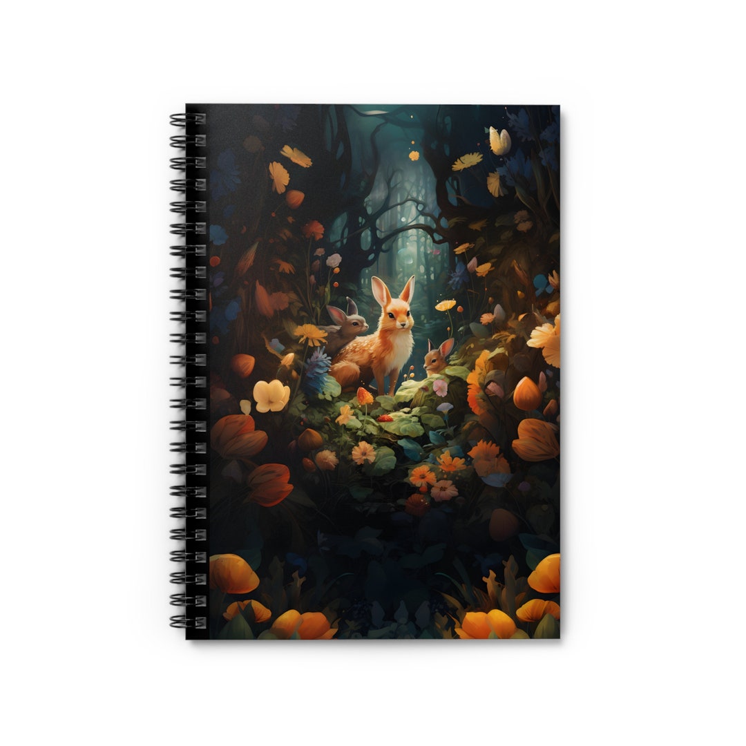 Bunny Spiral Notebook, Magic Theme Bunny Journal, Fantasy Bunny Student ...