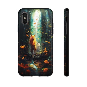 Cute fox phone cover, fox in Fall leaves case for iPhone Pro, Plus, Max, Samsung Galaxy S24, S23, S22, S21, S20, S10, Google Pixel case