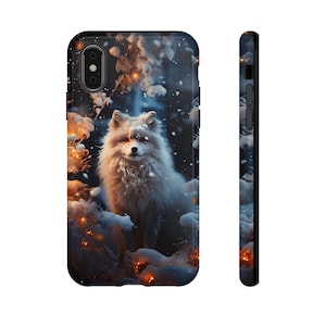 White fox Phone case, Snow fox Phone cover, Winter Fox iPhone Pro, Plus, Max, Samsung Galaxy FE, Ultra, Plus and Google Pixel case