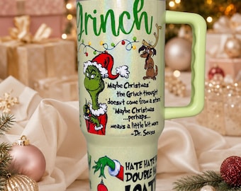 The Grinch Green, White, or Red 40 oz Stainless Steel Tumbler