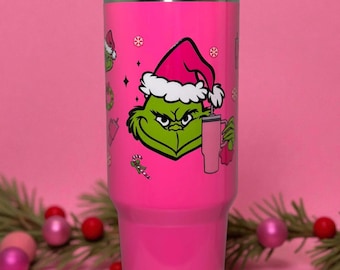 Pink Stanley Dupe Grinch Tumber 40 oz