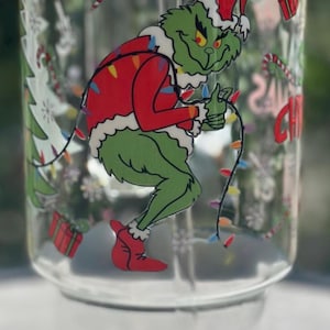The Grinch Cartoon 40 oz Glass Tumbler